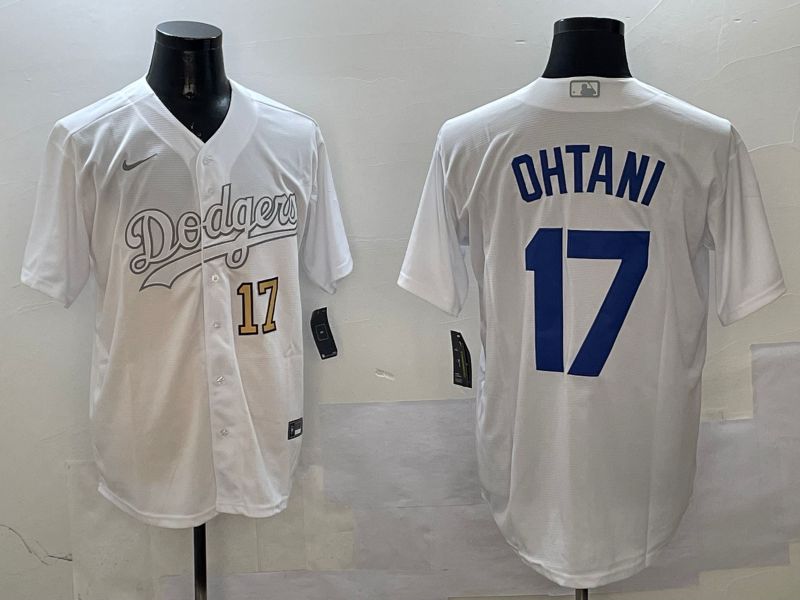 Men Los Angeles Dodgers #17 Ohtani White Fashion Edition Game 2025 Nike MLB Jersey style 11